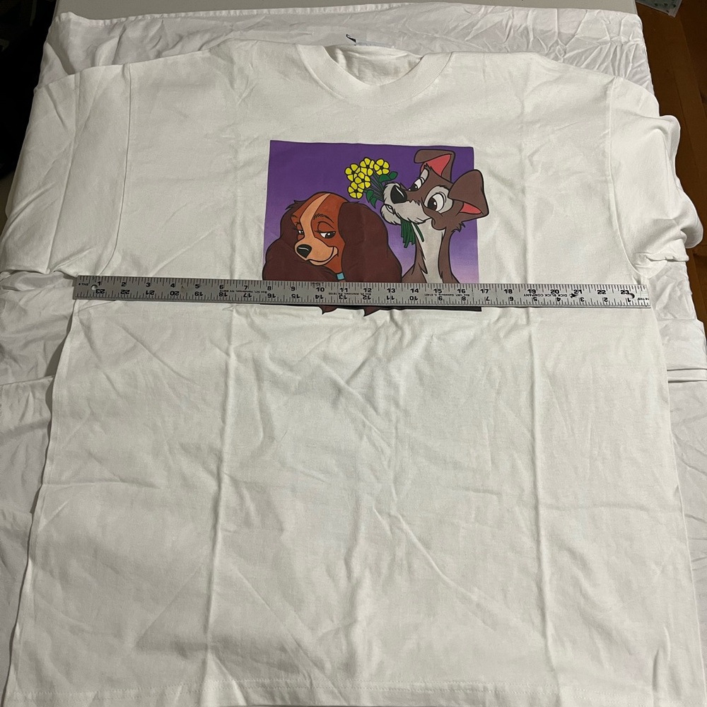 Lee White Cotton T-Shirt lady and the tramp size xl